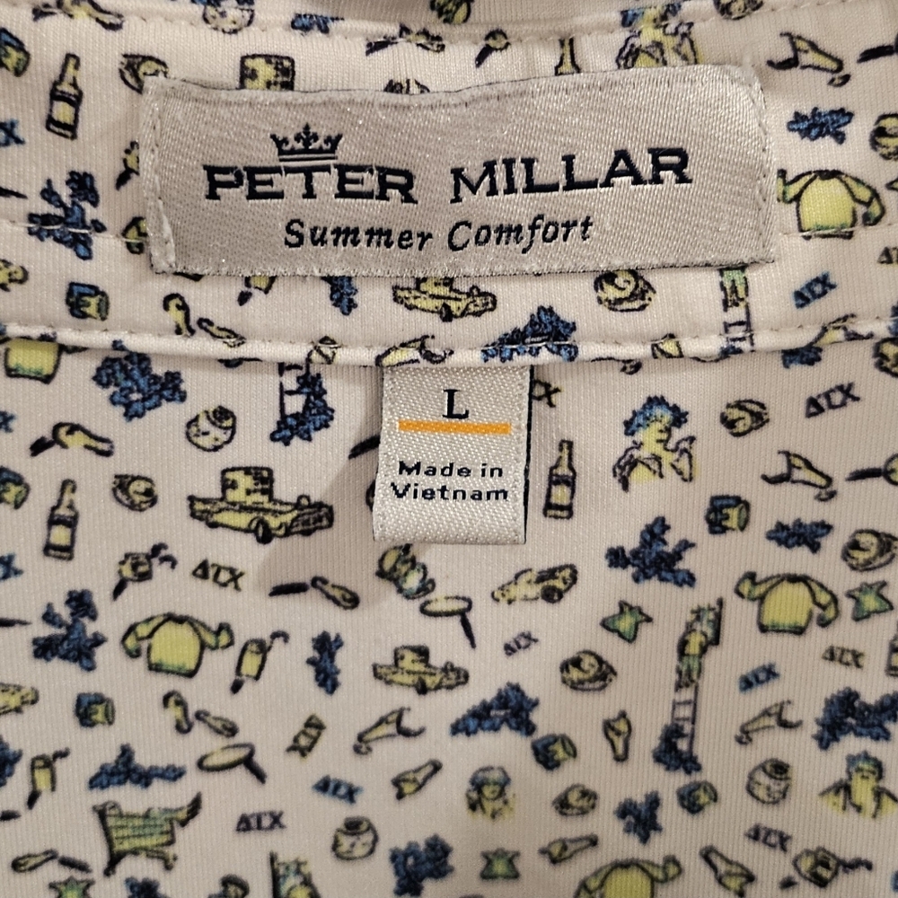 Peter Millar Summer Comfort Polo Shirt - Texas All-Over Print - Large - Picture 4 of 11